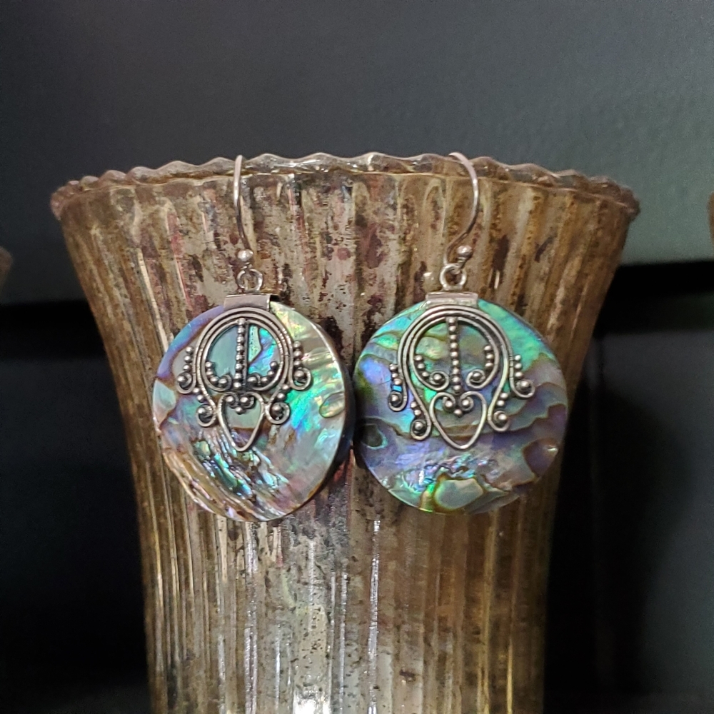 Suarti Abalone Sterling Drop Earrings - Picture 7 of 13